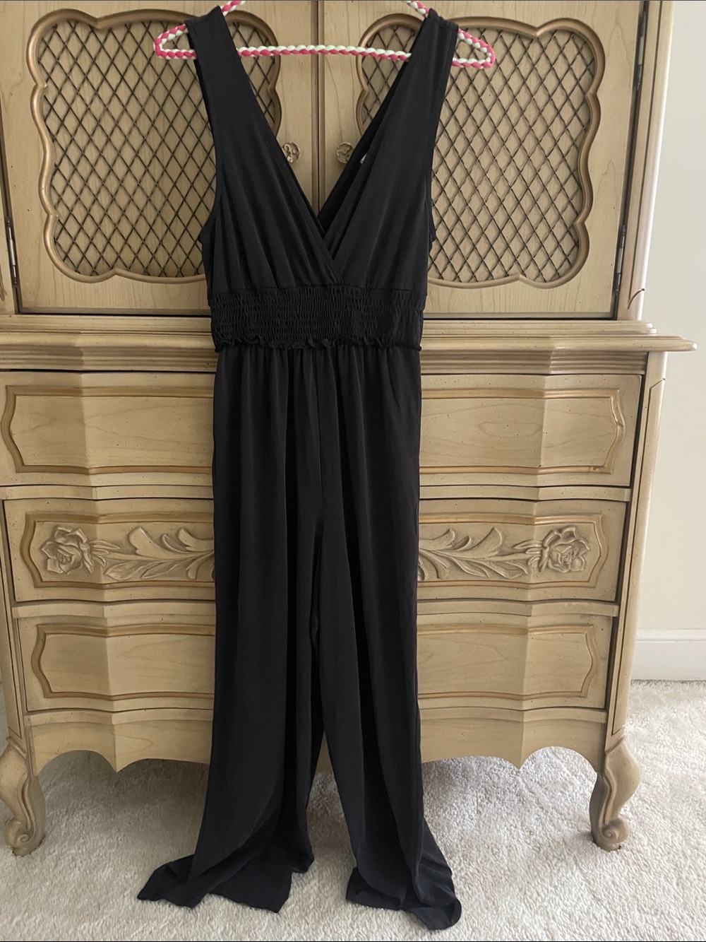 Urban Outfitters Black V-Neck Sleeveless Jumpsuit